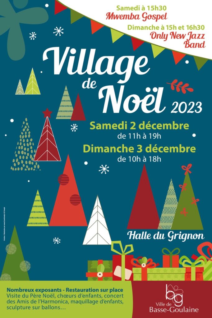 Affiche Village de Noël 2023 - Ville de Basse Goulaine