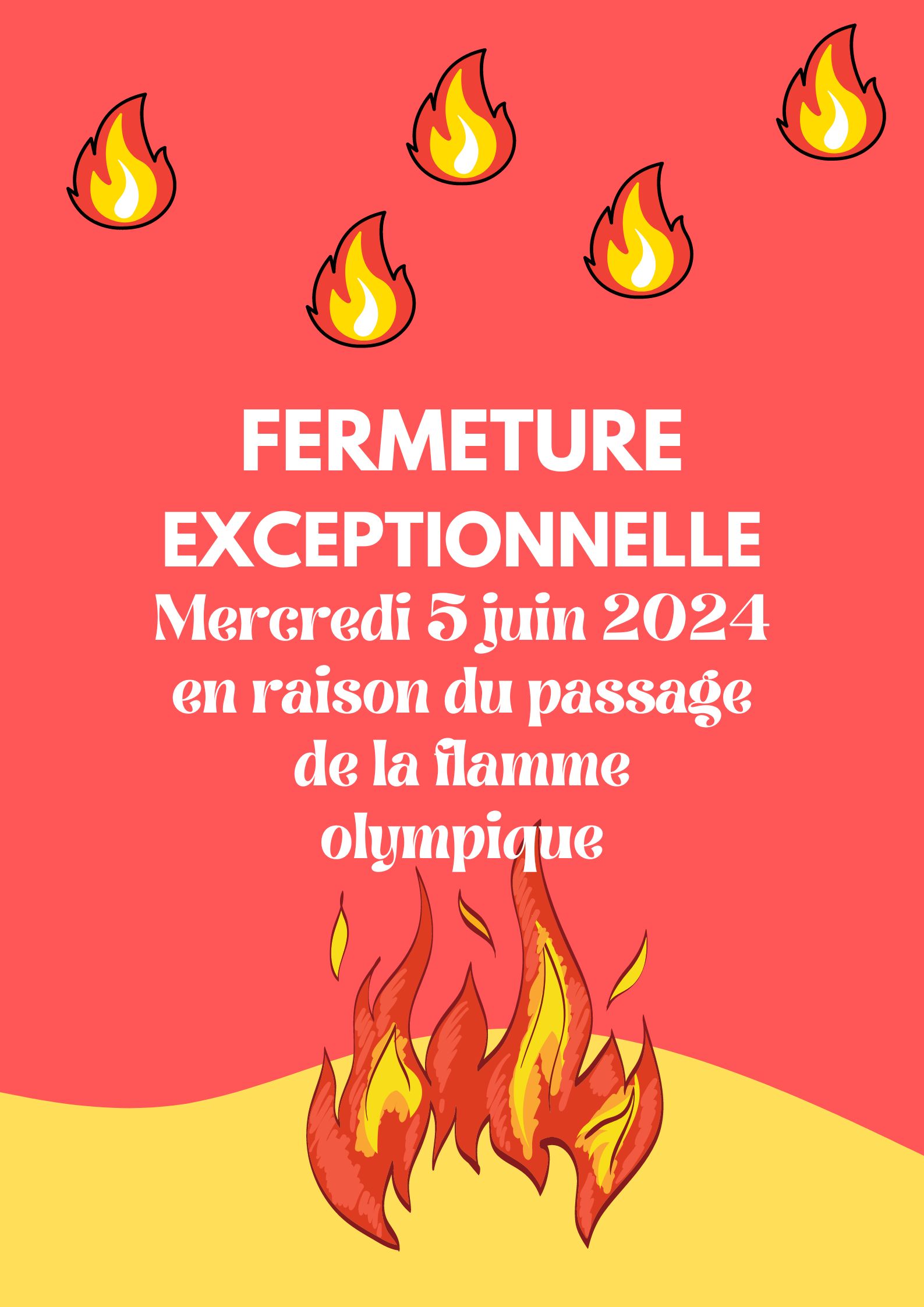 6 juin 2024, passage de la flamme olymique à Basse-Goulaine. Fermeture exceptionnelle de l'école de musique