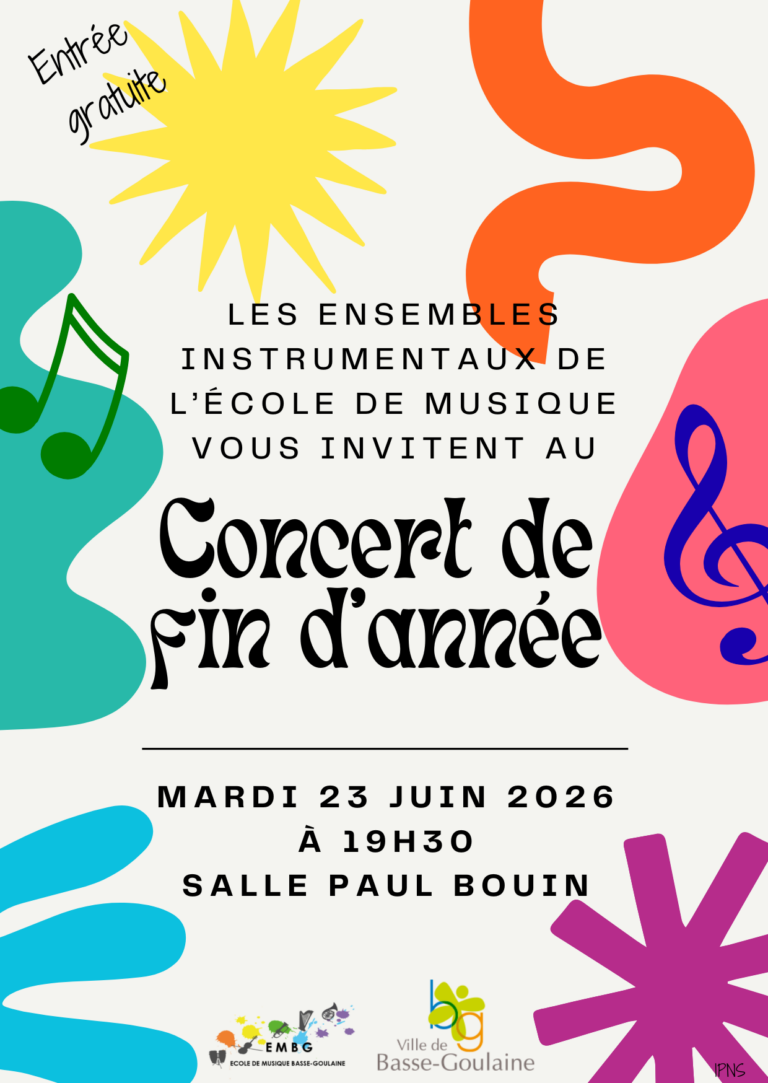 Concert de fin d&rsquo;année, Mardi 23 juin, 19h30